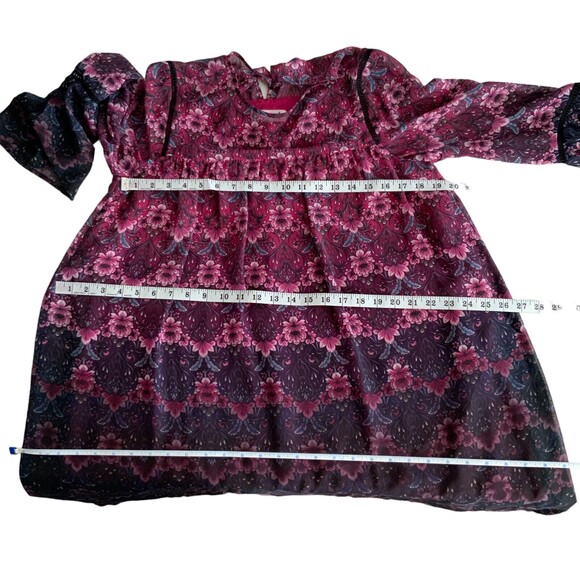 Nanette Lepore Shift Dress Fuchsia Kiss Chiffon Moody Romance 10 - Picture 5 of 13